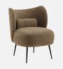 Bucolic Solace Fabric Lounge Chair In Light Brown Colour