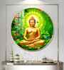 Buddha Bliss Flower Acrylic Round Wall Art