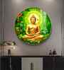 Buddha Bliss Flower Acrylic Round Wall Art