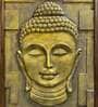 Buddha Bust Relief Wall Mural In Golden