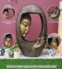 Buddha Face Shower Antique Gold Fiber Glass Indoor Fountain