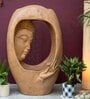 Buddha Face Shower Beige Fiber Glass Indoor Fountain