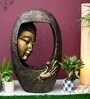 Buddha Face Shower Copper Gold  Fiber Glass Indoor Fountain