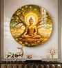 Buddha Meditating In Dayspring Acrylic Round Wall Art