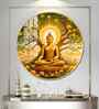 Buddha Meditating In Dayspring Acrylic Round Wall Art