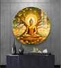 Buddha Meditating In Dayspring Acrylic Round Wall Art