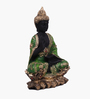Green Buddha Idol On Flower 10 In