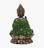 Green Buddha Idol On Flower 10 In