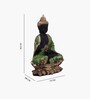 Green Buddha Idol On Flower 10 In