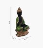 Green Buddha Idol On Flower 15 In