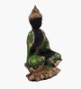 Green Buddha Idol On Flower 15 In
