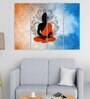 Buddha Meditation Orange Wood Framed Spiritual Art Panel Set of 4