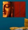 Buddha Religious Red Wood Framed Spiritual Art Panel Set of 4