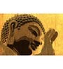 Buddha Yellow Wood Framed Spiritual Art Panels Set of 4