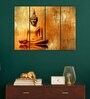 Therapy Brown Wood Framed Spiritual Art Panel Set of 4