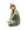 Buddha Resting On Knee Green & Gold Polyresin Buddha Idol