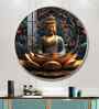 Buddha'S Reflection With Sacred Lotus Acrylic Round Wall Art