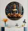 Buddha'S Reflection With Sacred Lotus Acrylic Round Wall Art