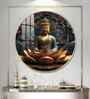 Buddha'S Reflection With Sacred Lotus Acrylic Round Wall Art