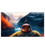 Buddha Sitting Multicolour Canvas Art Print
