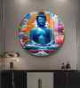 Buddha With Flower Acrylic Round Wall Art