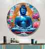 Buddha With Flower Acrylic Round Wall Art