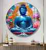 Buddha With Flower Acrylic Round Wall Art