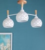 Troyes White Metal Shaded Chandelier