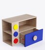 Building Blocks Kids Bedside Table in Oak & Blue Colour