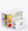 Building Blocks Kids Bedside Table in White Colour