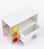 Building Blocks Kids Bedside Table in White Colour