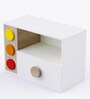 Building Blocks Kids Bedside Table in White Colour