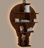 Bulb Shape Backlit Designer Wooden Wall Shelf