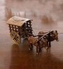 Bullock Cart Brown Brass Figurine
