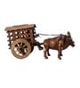 Bullock Cart Brown Brass Figurine