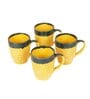 Bumblebee Black and Yellow  Ceramic (Set of 4) Tea Cups