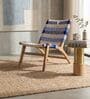 Bunai Rope Easy Chair Natural And In Ocean Blue Colour