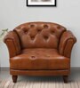 Bunbury Leather 1 Seater Sofa In Antique Tan Colour Bunbury Leather 1 Seater Sofa In Antique Tan Colour