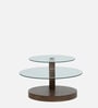 Bunch Solid Wood Centre Table with Glass Top in Walnut Finish