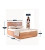 Bunka Solid Wood King Size Bed in Natural Finish with Hydraulic Storage