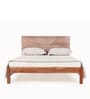 Bunka Solid Wood Queen Size Bed in Natural Finish