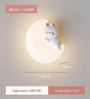 Bunny Rabbit Wall Light Resin Body Tri-Color LED Cute Decorative Wall Lamp for Kids Room Bedroom