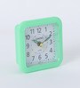 Bunsen White & Green Plastic Square Shaped Table Alarm Clock
