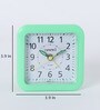 Bunsen White & Green Plastic Square Shaped Table Alarm Clock