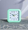 Bunsen White & Green Plastic Square Shaped Table Alarm Clock