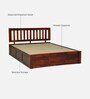 Buren Sheesham Wood King Size Bed In Honey Oak  Finish With Box Storage