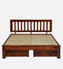 Buren Sheesham Wood King Size Bed In Honey Oak  Finish With Drawer Storage