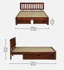 Buren Sheesham Wood King Size Bed In Honey Oak  Finish With Drawer Storage