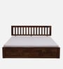 Buren Sheesham Wood King Size Bed In Provincial Teak Finish With Box Storage