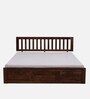 Buren Sheesham Wood King Size Bed In Provincial Teak Finish With Box Storage